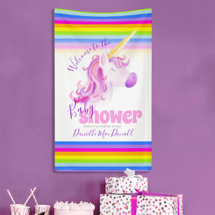 Baby shower regenboogeenhoornbanner spandoek