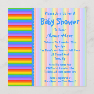 baby shower, regenboogstrips Patroon. Kaart