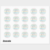 Baby shower regenboogstrips ronde sticker (Vel)