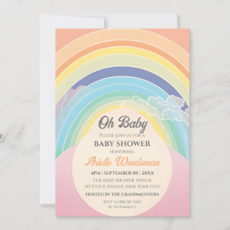 Baby shower regenboogwolken Aanpassen Eiwit Lijst Kaart