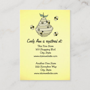 Baby shower Registry Kaart Bee Theme