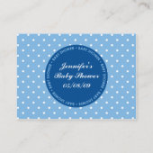 Baby shower Registry Kaart met Datum - Blauw (Achterkant)