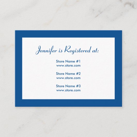 Baby shower Registry Kaart met Datum - Blauw (Voorkant)