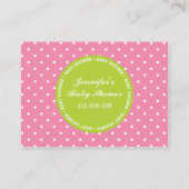 Baby shower Registry Kaart met Datum - Roze/Groen (Achterkant)