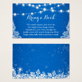 Baby shower Réserver Demande Winter Blue Snowflake (Devant & derrière)