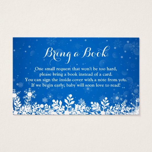Baby shower Réserver Demande Winter Blue Snowflake (Devant)