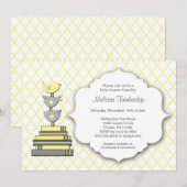 Baby shower Réserver Invitations jaunes et gris (Devant / Derrière)