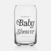 Baby shower rétro noir et blanc minimal (Recto)