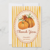 Baby shower rétro petit citrouille merci cartes (Devant)