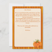 Baby shower rétro petit citrouille merci cartes (Dos)