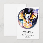 Baby shower: Roaring Dragon Theme Bedankkaart (Voorkant / Achterkant)