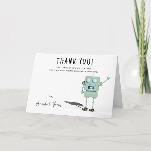 Baby shower Robot garçon - merci (Devant)