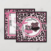 Baby shower Rock Star Tutu Twins Invitation SQ-HP3 (Devant / Derrière)