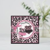 Baby shower Rock Star Tutu Twins Invitation SQ-HP3 (Debout devant)