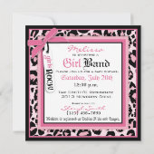 Baby shower Rock Star Tutu Twins Invitation SQ-HP3 (Dos)