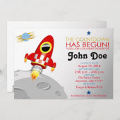 baby shower 'Rocket Ship' 5x7 Uitnodiging (Voorkant / Achterkant)