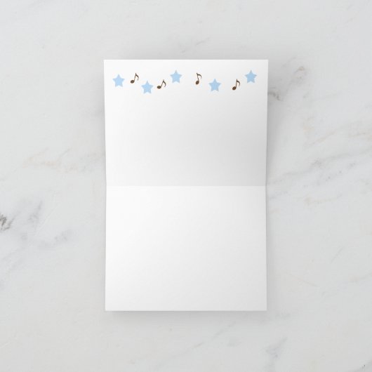 Baby shower Rockstar merci note, brun bleu (Intérieur)