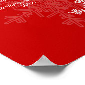 Baby Shower Rode Sneeuwvlokken Luiers Raffle Bord Poster (Hoek)