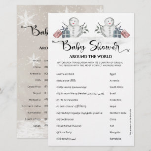 Baby shower Rond de Wereld Sneeuwman Baby shower
