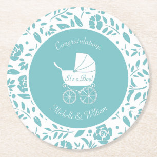 Baby shower Ronde Kartonnen Onderzetter
