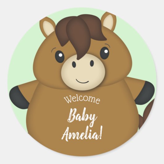 Baby shower ronde sticker (Voorkant)