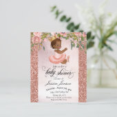 Baby shower Roos Gold African American Invitation (Staand voorkant)
