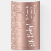 baby shower Roos Gold Glitter Welkom Spandoek (Verticaal)