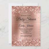 Baby shower Roos Gold Glittery Folie Fancy Script Kaart (Voorkant)