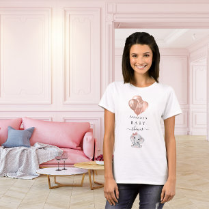 Baby shower roos gouden ballonnen olifant meisje t-shirt