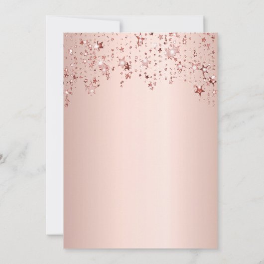 Baby shower roos gouden sterren kaart (Achterkant)