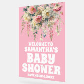 Baby shower rose acrylique Fille Affiche de bienve (Angle)