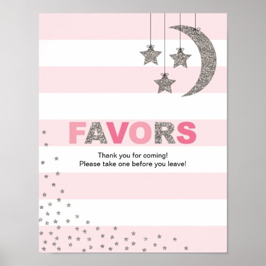 baby shower rose argent, décoration privilégie la  (Devant)