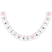 Baby shower rose blanc pour fille drapeaux à bascu (Tout)