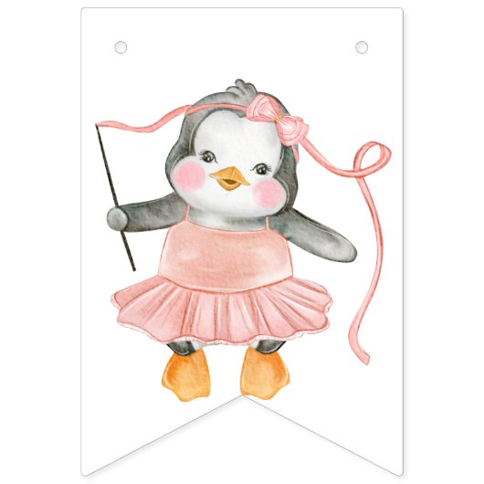 Baby shower rose blanc pour fille drapeaux à bascu (Deuxième drapeau)