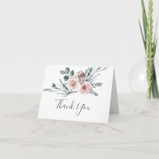 Baby shower Rose Boho Carte de remerciements (Devant)