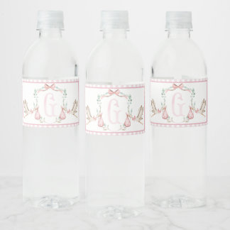 Baby shower rose Bouteille d'eau Étiquettes