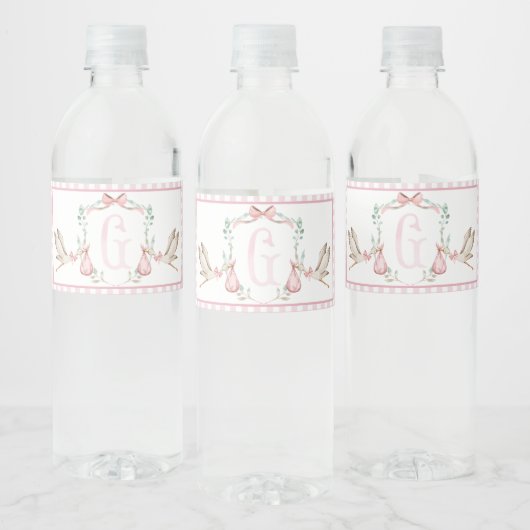 Baby shower rose Bouteille d'eau Étiquettes (Bouteilles)