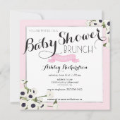 Baby shower rose Brunch Invitation (Devant)
