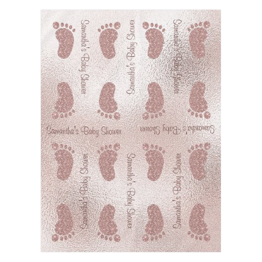 Baby shower rose chic, nappes de pieds pour bébé (Devant)
