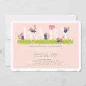 Baby shower rose clair Panda rouge Invitation (Devant)