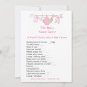 Baby shower rose Devant Invitation Jeu (Devant)