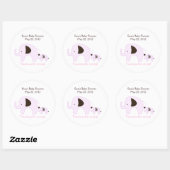 Baby shower rose Dottie Elephant Favoriser Sticker (Feuille)