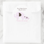 Baby shower rose Dottie Elephant Favoriser Sticker (Sac)