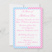 Baby shower rose et bleu Invitation Twins opt 1 (Dos)