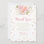 Baby shower rose et or Merci Cartes (Devant)