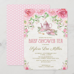 Baby shower rose Floral Invitation de la cuisine
