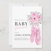 Baby shower rose invitation Baby shower minimalist (Devant)