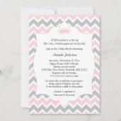 Baby shower rose  invitations / princesse fille (Devant)