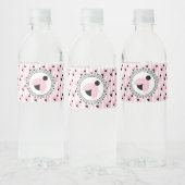 Baby shower rose Ladybug Étiquettes bouteille d'ea (Bouteilles)