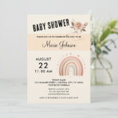 Baby shower Rose mignon - Rainbow Invitation (Debout devant)
